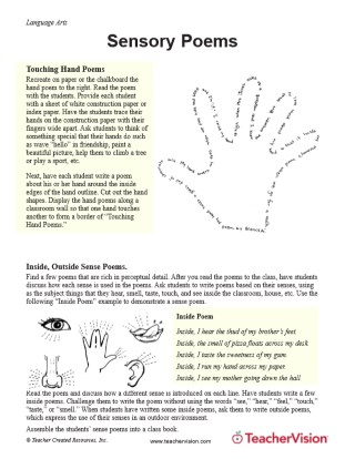 Writing Sensory Poems Activity