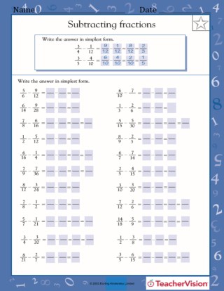 Renaming and Subtracting Fractions
