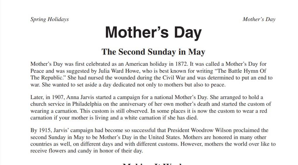 Mother's Day Activities