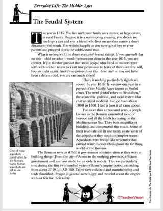 Middle Ages Feudal System Activity Packet