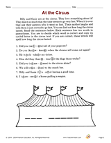 At the Circus: Verbs