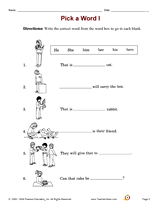 Pick a Word (Grade 2 & 3)