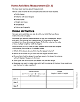 Home Activities: Measurement (Gr. 5)