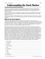 Understanding the Stock Market