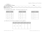 Math Warm-Up 209 for Gr. 1 & 2: Algebra, Patterns & Functions