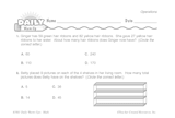 Math Warm-Up 57 for Gr. 3 & 4: Operations