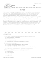 Science Reading Warm-Up: Matter