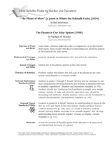 Literature & Math: Stories about Planets