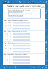 Writing Equivalent Number Sentences